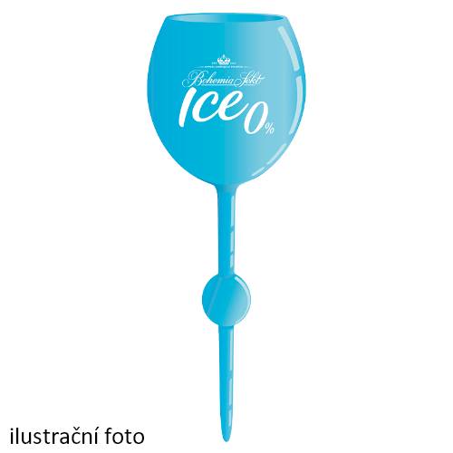 Bohemia Sekt ICE 0 % modrá nerozbitná sklenka zapichovací